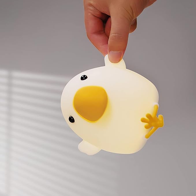 Cute Silicone Bird Night Light, Animal Nursery Lamp, Squishy LED Night Light for Bedroom, Kawaii Room Decor NightLight, Rechargeable Bedside Silicone Lamp, Ideal Gift (Bird)