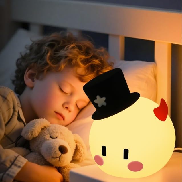 Monster Night Light for Kids, Silicone Touch Night Light for Baby Nursery, Voice-3-Level Warm Light Adjustment Portable Nursing Room Light, Rechargeable Nightlight for Girls and Boys Bedside Gift