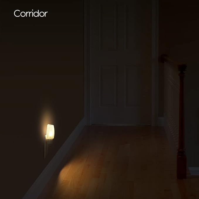 Emotionlite Plug in Night Light, Warm White LED Nightlight, Dusk to Dawn Sensor, Kids, Nursery, Bedroom, Bathroom,Hallway, Stairs, Kitchen, 4 Pack