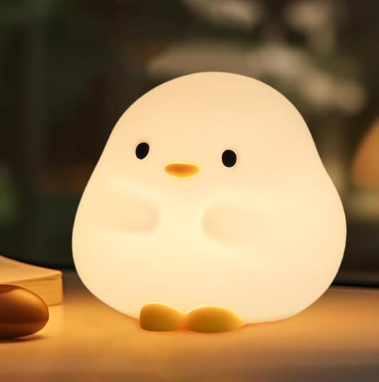 Cute Duck Night Light for Kids,Duck Squishy Lamp for Girls,Super Cute & Soft Touch Silicone Lamp for Bedrooms Nursery,Unique Kids Room Decor Gift Toy for Boys Girls Women(2 Levels)
