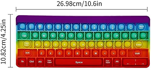 Push Toy Pop Bubble Fidget Sensory Toys Push It Pop Fidget Toys Candy Keyboard Shape, Pop Silicone Popper Toy Anxiety Stress Reliever Relief Autism Learning Materials Game Gift for Kids (Candy)