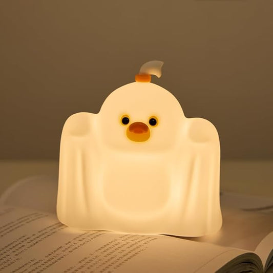 LED Duck Night Light, 3 Level Dimmable Nursery Decor, Cute Lamp Silicone Squishy Light, Rechargeable Bedside Touch Lamp for Breastfeeding Toddler Baby Kids Decor