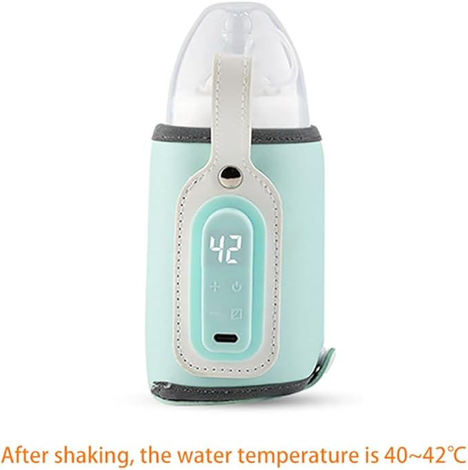 Baby Bottle Keep Warmer,Portable Travel Mug Milk Heater Thermostatic Bottle Cover Milk Bottle Heating Warmer Multifunction Thermostatic Bottle Sleeve with Tpye-E Cable for Coffee Tea,Blue