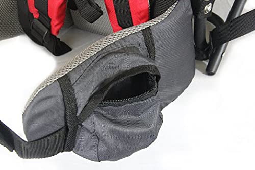 ClevrPlus Cross Country Baby Backpack Carrier, Red, Toddler Hiking Backpack with Comfortable Seat, Adjustable Straps & Belt, Foldable Frame Lightweight Large Capacity Child Carrier for Outdoor