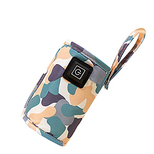 USB Milk Bottle Warmer Bag, Adjustable Temperature 40℃-60℃ with USB Port for Night Feeding Travel Home Use Compatible with Most Bottles‌ 5V 2A (White)
