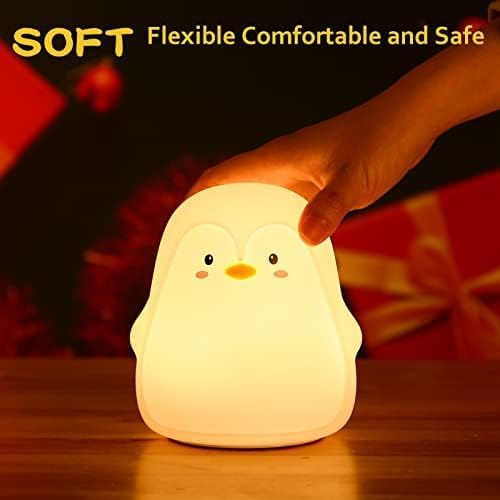 ZKLiLi Cute Penguin Night Light, Penguin Lights for Boys Girls Christmas Gifts Nightlight Kids Teens Room Decor, Silicone Animal Night Lamp