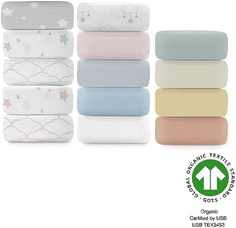 Newton Baby Fitted Single Layer Crib Sheet (2-Pack) - Ultra Breathable and Soft, Organic Cotton, Fits All Standard Cribs, Plain White