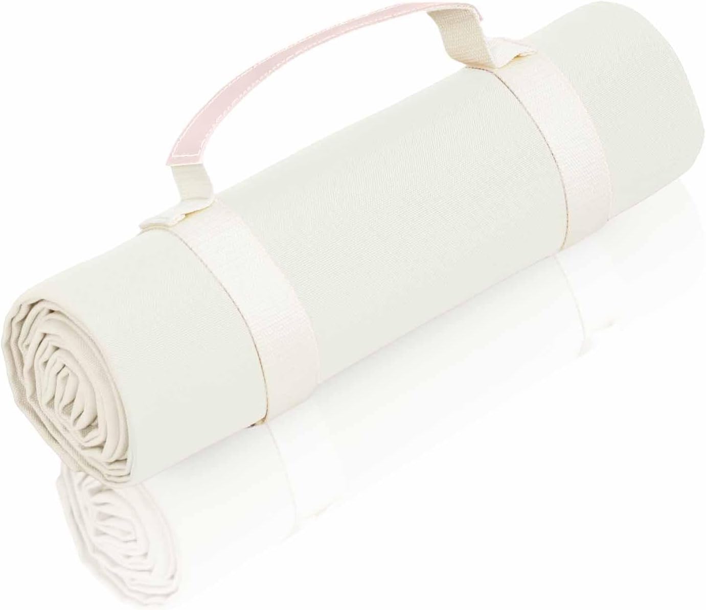 4’9” x 6’3” White Lightweight Water-Resistant Canvas Mat – Picnic, Outdoor, Beach, Park, Camping, Toy Mat