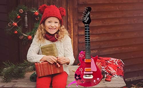 Lightahead HK-9080A(Pink) Sound Music and Light Fun Junior Guitar for Kids & Beginners Great Gift Pink (Gui5862B)