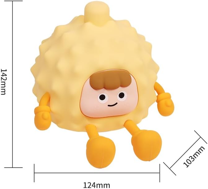 LED Durian Night Light, 3 Level Dimmable Nursery Decor, Cute Lamp Silicone Squishy Light, Rechargeable Bedside Touch Lamp for Breastfeeding Toddler Baby Kids Decor