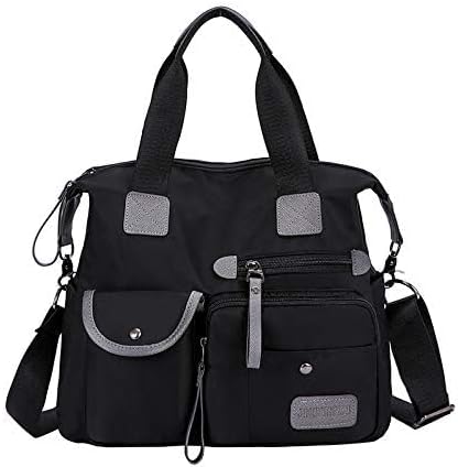 MINTEGRA Nylon Tote Bag for Women Multi Pocket Shoulder Bag Waterproof Diaper Crossbody Bag