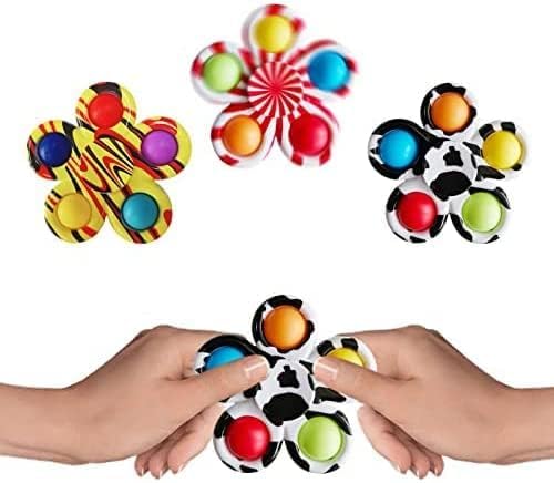 20 Pcs Pop Bubble Fidget Spinners for Party Favors, Hand Fidget Bulk Toys for Classroom Prizes, Halloween Christmas Valentine Gifts for Kids Goodie Bag Stocking Stuffers