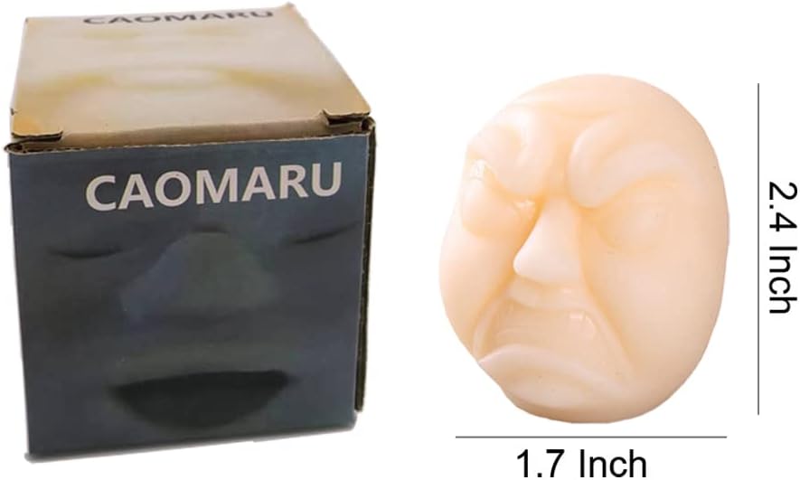 Anxiety Stress Release Fun Toys,Emotion Balls Fidget Toys for Pressures Relief Kneading Toys for All Age,Kids and Adults,Weird Face Bizarre Squeeze Toys. (White, Fury)