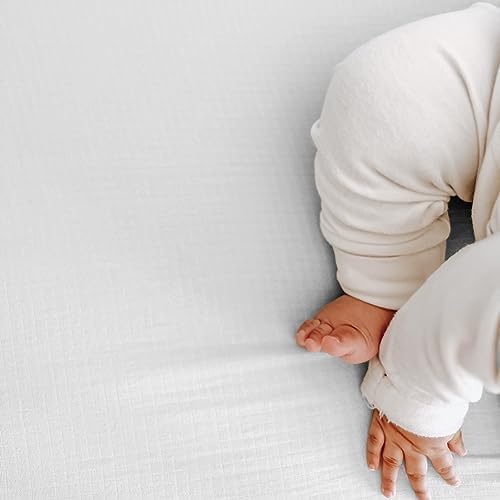 Newton Baby Fitted Single Layer Crib Sheet (2-Pack) - Ultra Breathable and Soft, Organic Cotton, Fits All Standard Cribs, Plain White