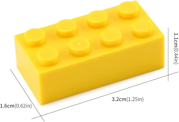 100pcs 2x4 Bricks Yellow Building Blocks Creative Play Set Classic Basic Pieces Parts Toy Accessories Combine with 3001 Major Brick Brands