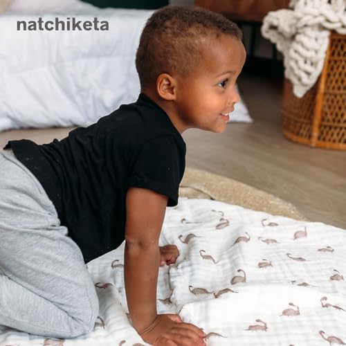 Organic Cotton Muslin Baby Blanket for Boys and Girls - Luxurious Soft Toddler Quilt for Swaddling - Gender Neutral Blanket - Baby and Toddler Gift - Forest Friends