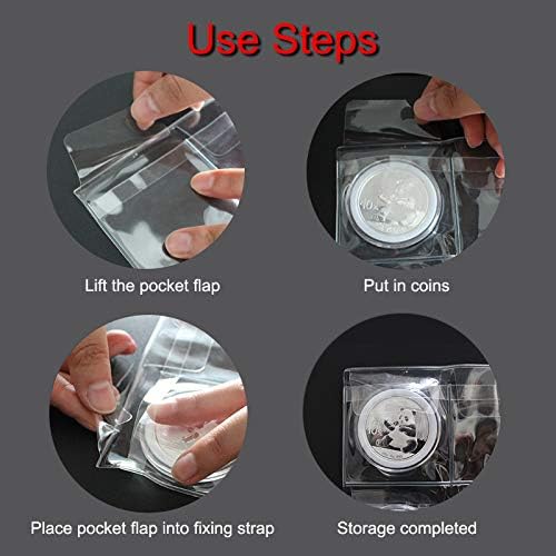 12 Pocket Coin Pages, 10 Sheets Plastic Coin Holders Stamp Collector Supplies for Coin Stamp Currency Collection