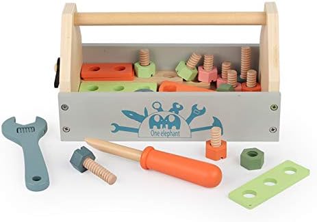 Wooden Tool Toy Toolbox Toddler Educational Construction Kids Toys Play Accessories Set Creative Gift for 3 Year Olds and Up Boys Girls