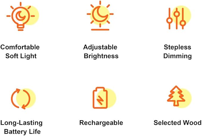 Wooden Go-Kart Night Light for Kids, 7 Color Adjustable, USB Rechargeable (Black)