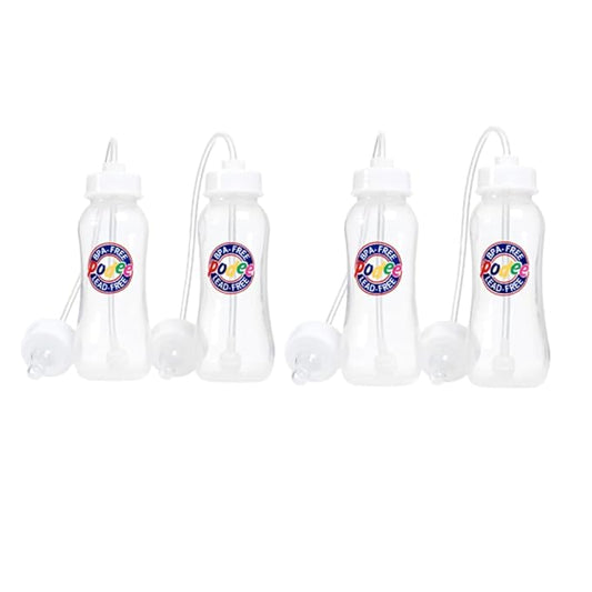 Hands-Free Baby Bottle - Anti-Colic Nursing System 9 oz Baby Bottle with Fast Flow Nipple/Teat 3m+ Infant with Tube Straw Feeding System for Toddler (4 Pack - Classic)