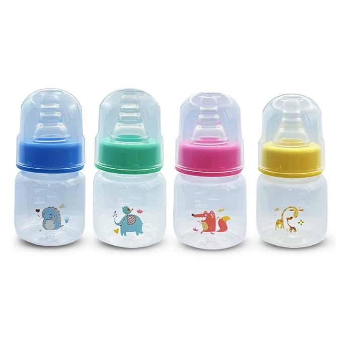 4-Pack Anti-Colic Baby Bottles for Newborns, 2oz (60ml) | BPA-Free, Breastfeeding Transition, Vented for Gas & Colic Relief | Ideal for Baby Registry