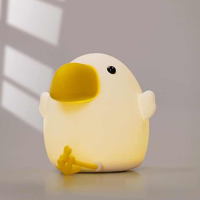 Cute Silicone Bird Night Light, Animal Nursery Lamp, Squishy LED Night Light for Bedroom, Kawaii Room Decor NightLight, Rechargeable Bedside Silicone Lamp, Ideal Gift (Bird)