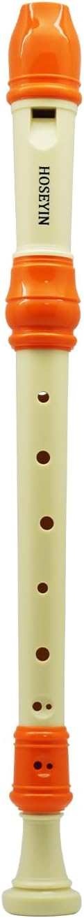 Alto Recorder Baroque style F Key 8 Holes Recital Level Soprano Recorder for Beginners Kids students (orangish white)