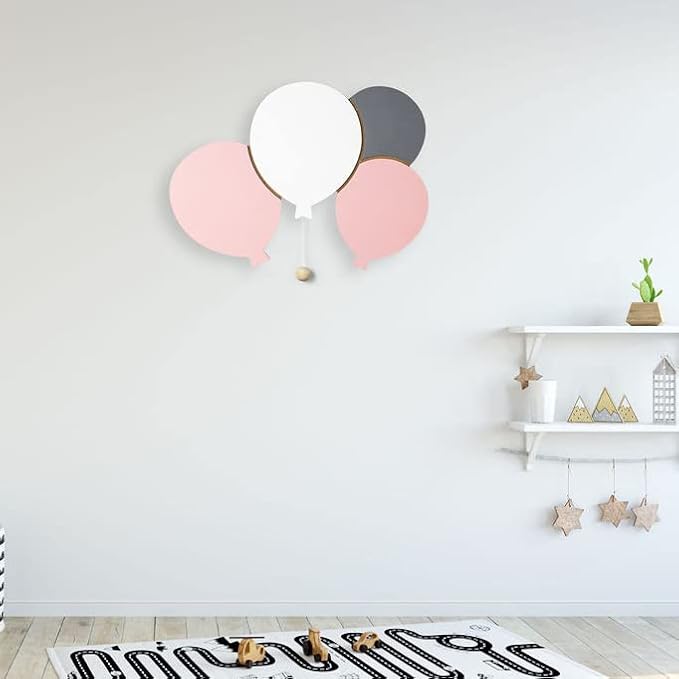 Lumipets Lighted Balloons, Nursery Night Light, Wall Mounted Lighted, Battery Operated Cloud Light Sign–Lightweight Kids Night Light for Babies, Toddlers, Kids - 17.7 x 11.2 x 1.5-in