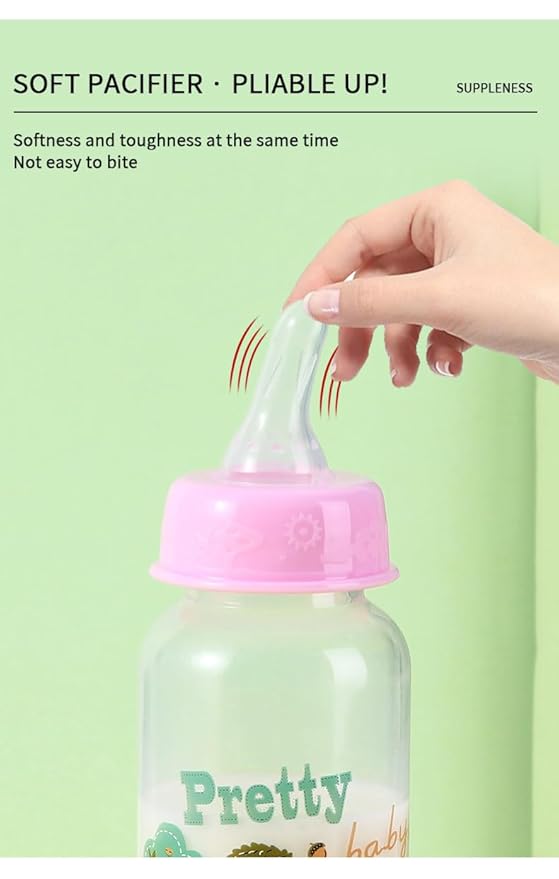 Pretty Baby 8oz 4-Pack Anti-Colic Baby Bottles for Newborns, BPA-Free, Breastfeeding Transition, Vented for Gas & Colic Relief Ideal for Baby Registry