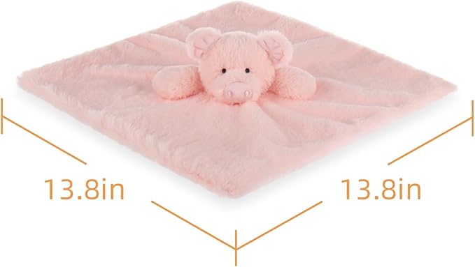 Apricot Lamb Smart Pig Security Blanket for Babies, Soft Loveys for Baby Boy and Girl, 14 Inches for Infant and Toddlers