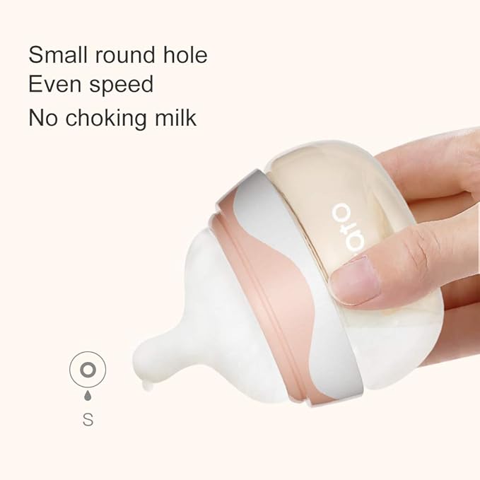 Baby Bottles for Newborn Baby PPSU Anti Colic Infant Bottles Wide Neck Breast-Like Nipple Slow Flow Breastfeeding Toddler Bottles-2pack (2.5 oz/pc, Pink)