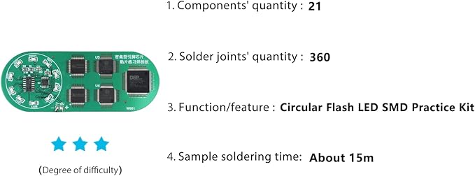 Soldering Practice Kit DIY Circular Red LED SMD Circuit Kit Learn Soldering Kit For Beginners