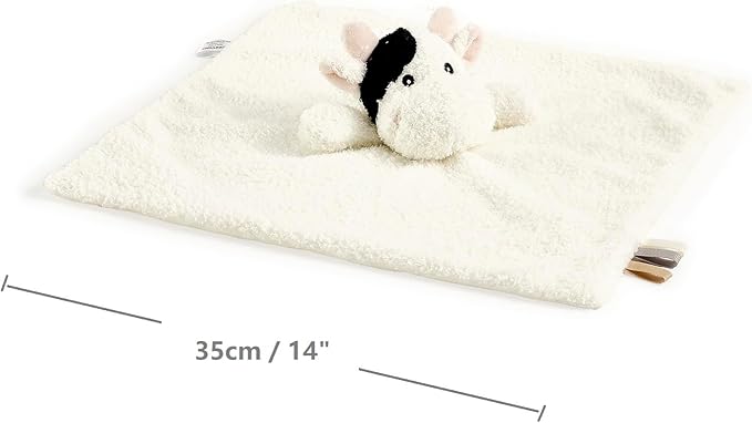 CREVENT Cozy Plush Baby Security Blanket, Loveys for Baby Girls and Boys, Birthday (Elephant +Cow)
