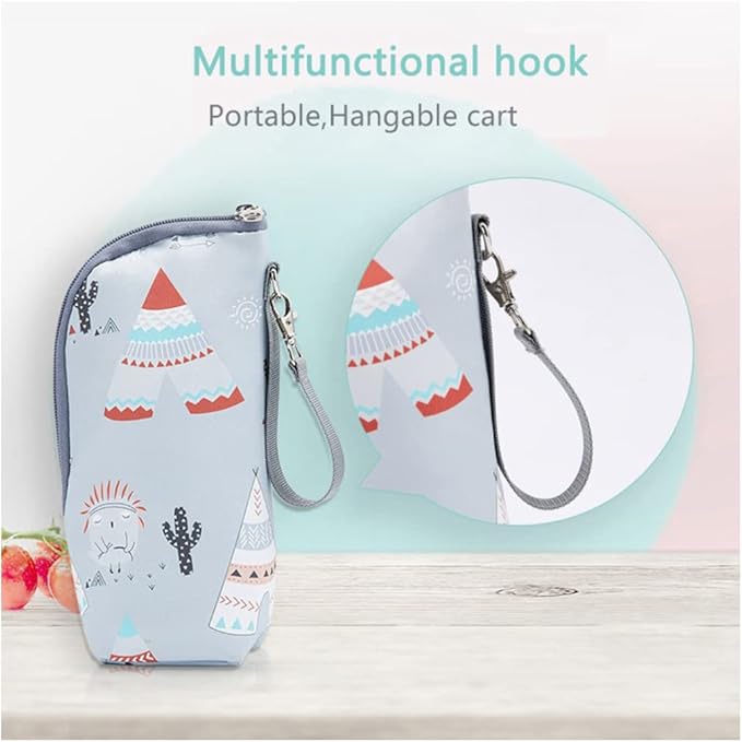 Kisangel Infant Bottles 1pc Car Milk Bottle Warmer Portable Baby Bottle Bag Insulated Milk Bottle Bag Keep Warm Carrying Sleeve Pouch for Newborn Toddler Baby Bottles