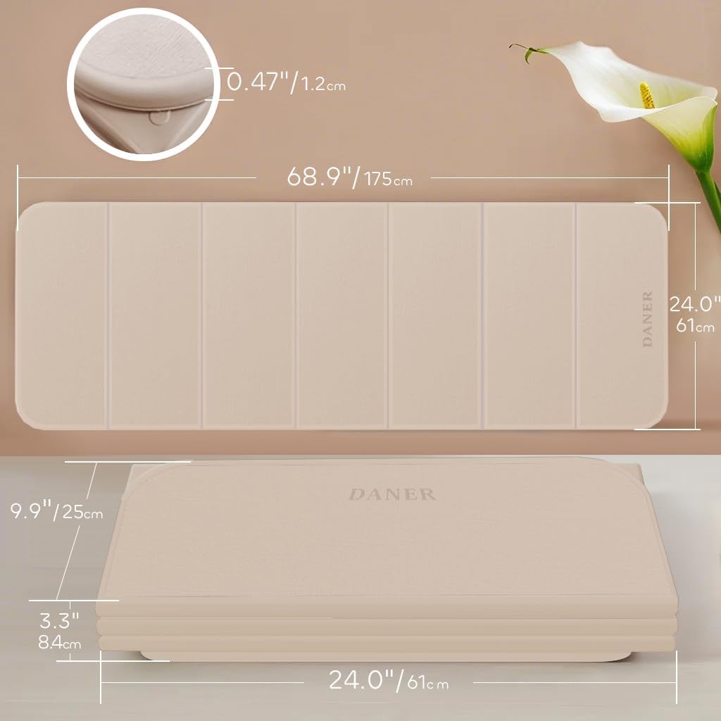 Foldable Yoga Mat 12mm Extra Thick Joint Protection,Portable Design for Travel/Pilates/Board/Camping,Environmental Sports Mat Non-Slip Gym Mat,Odorless POE Material