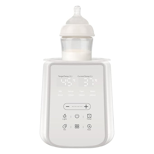 Baby Bottle Warmer for Breast Milk with Timer & Night Light, 11-in-1 Milk Warmer for Baby Bottles, 48H Keep Warm, BPA-Free Fast Heating with Adjustable Temperature for Glass/PPSU Bottles