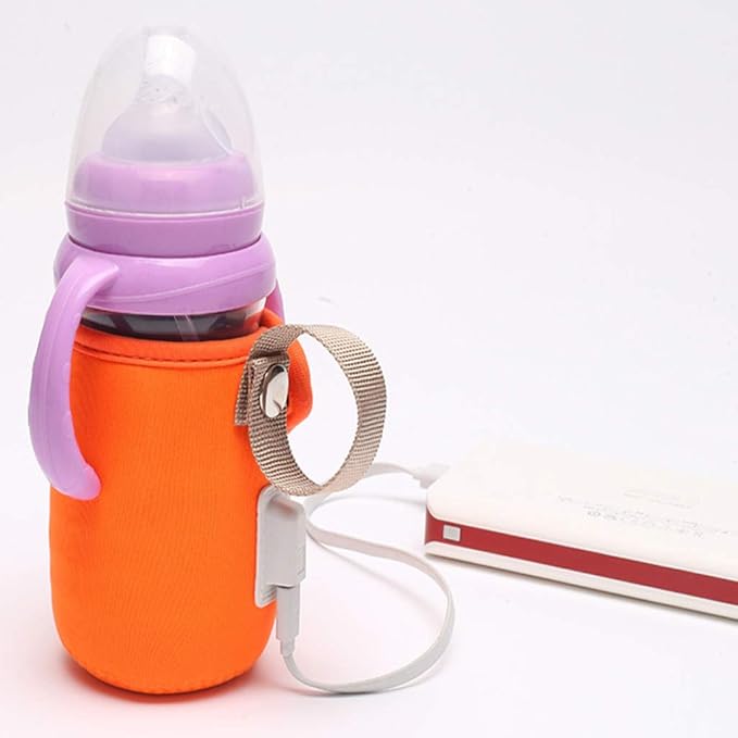 USB Baby Bottle Warmer Portable Travel Warmer Heater Infant Feeding Bottle Bag Blue