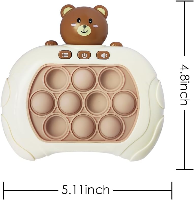 Fidget Game Toys, Quick Push Game, Bubble Stress Light Up Game, Autism Sensory Toys Mini Games Gifts for Boys, Girls, Teens (Brown)