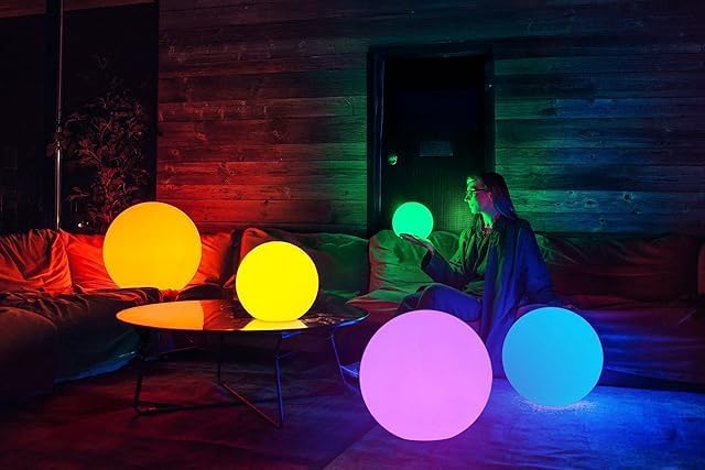 LOFTEK 12-inch LED Dimmable Light Ball: Waterproof Floating Pool Lights with Remote, 16 Colors Sphere Night Light, Cordless & Fast Chargeable, Sensory Toys for Kids, Home, Party, Pool Decor