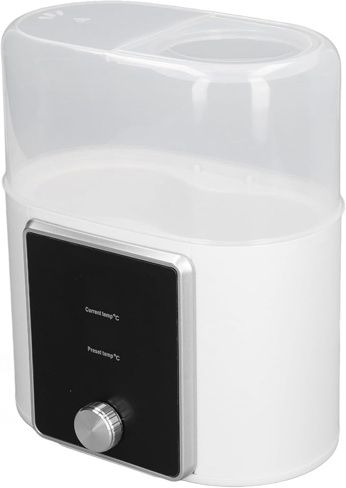 Asixxsix Baby Bottle Warmer, 2 in 1 Deep Cleansing Baby Milk Warmer, Dual Baby Bottle Warmer with Accurate Temperature Control, Heat Baby Food Jars, Constant Temperature