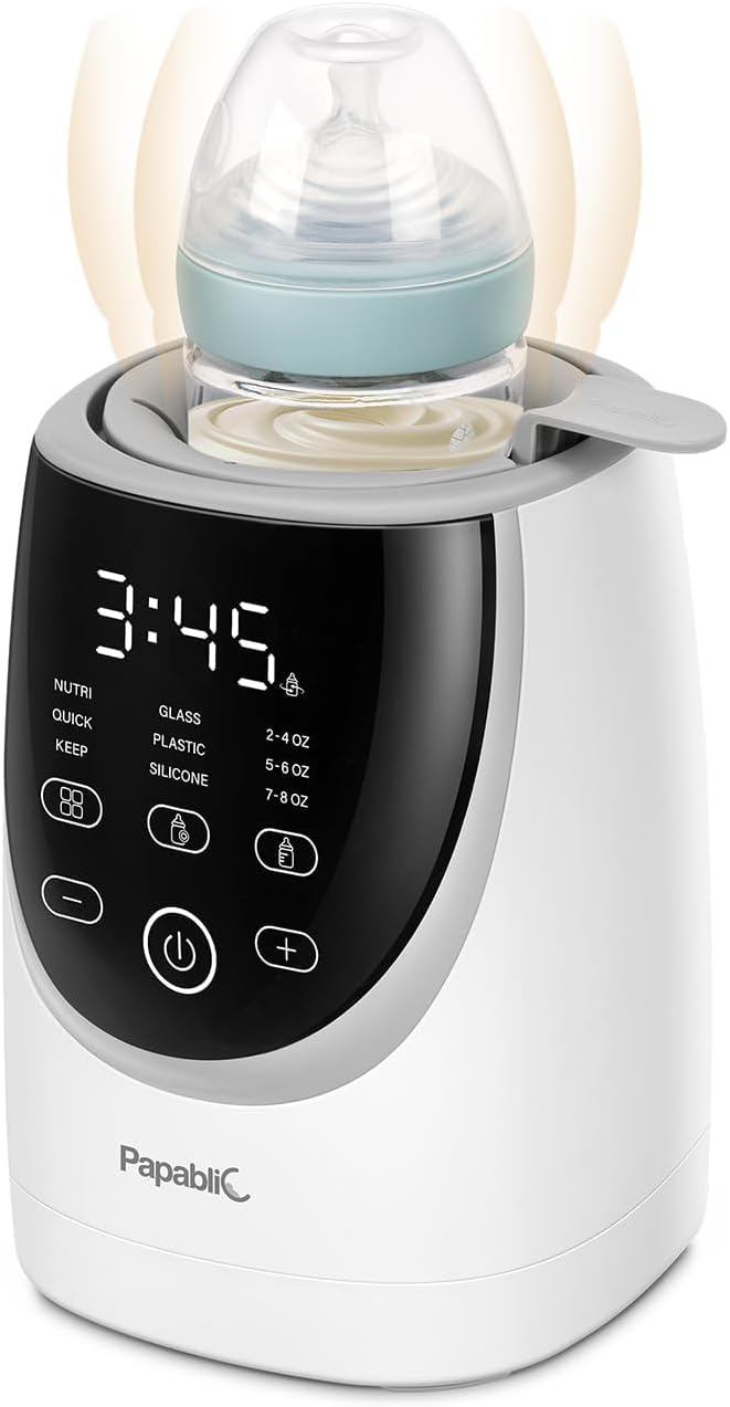 Papablic NutriWarm™ Swirlable Bottle Warmer – Advanced Nutrient-Preserving Warming Technology, Fast and Even Warming for Breastmilk & Formula, Precise Temperature Control, Easy to Use