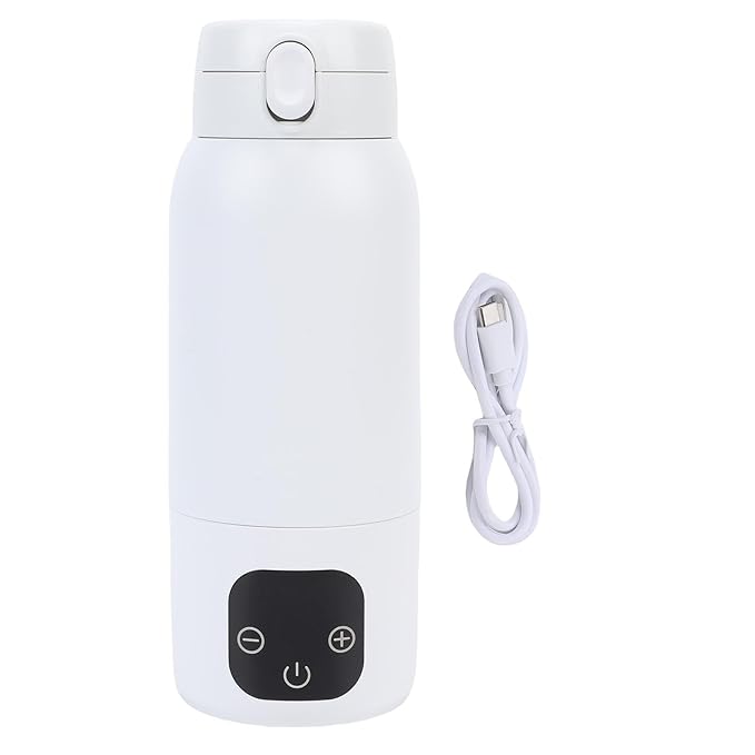 Fafeicy Portable Bottle Warmer, Cordless Baby Milk Warmer 500ML Travel Bottle Heater with 11000mAh Battery, for On The Go Use Heating Milk Anytime