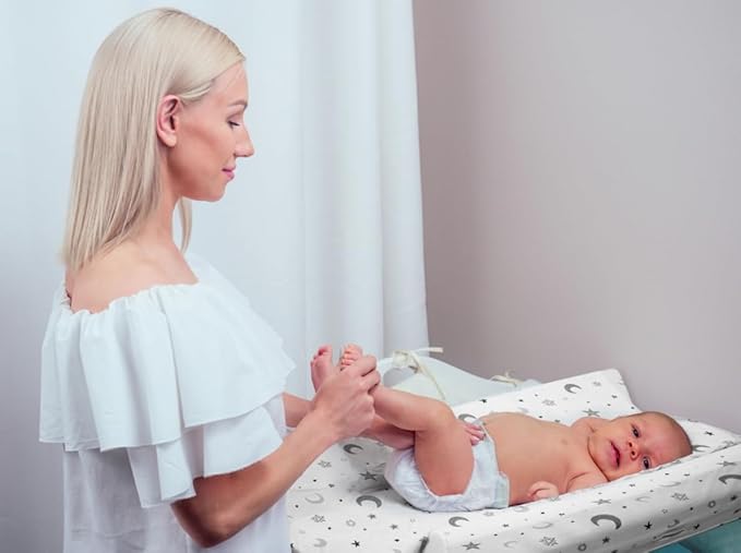 4 Pack Star and Moon Neutral Unisex Fitted Baby Sheets Set for Baby Boys or Girls (Changing pad Cover)