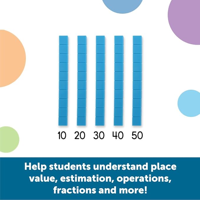 Learning Resources Plastic Base Ten Class Set - 823 Pieces, Ages 6+ Math Learning Activities for Kids, Math Games, Homeschool and Classroom Supplies