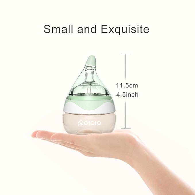 Breast Milk Baby Bottles for Newborn Baby PPSU Anti Colic Infant Bottles Wide Neck Breast-Like Nipple Slow Flow Breastfeeding Toddler Bottles-2pack (2.5oz/pc, Green)