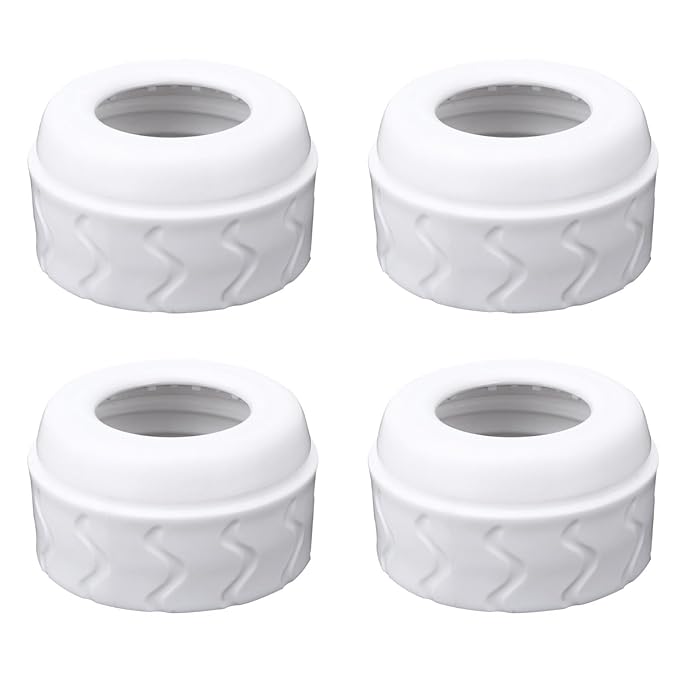 4pcs Bottle Nipple Collars Rings, Compatible with Dr. Brown's Narrow Plastic & Glass Bottles Bottles 4oz & 8oz No Leak or Spills Replacement Bottle Nipple Ring Collars Baby Feeding Accessories
