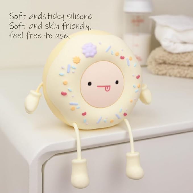 Cute Donut Night Light for Kids,Silicone Nursery Nightlight, Touch Control USB Rechargeable Lamps Breastfeeding Sweet Kawaii Dorm Room Decor Christmas Gift Baby Kids Girls Teens,Pink