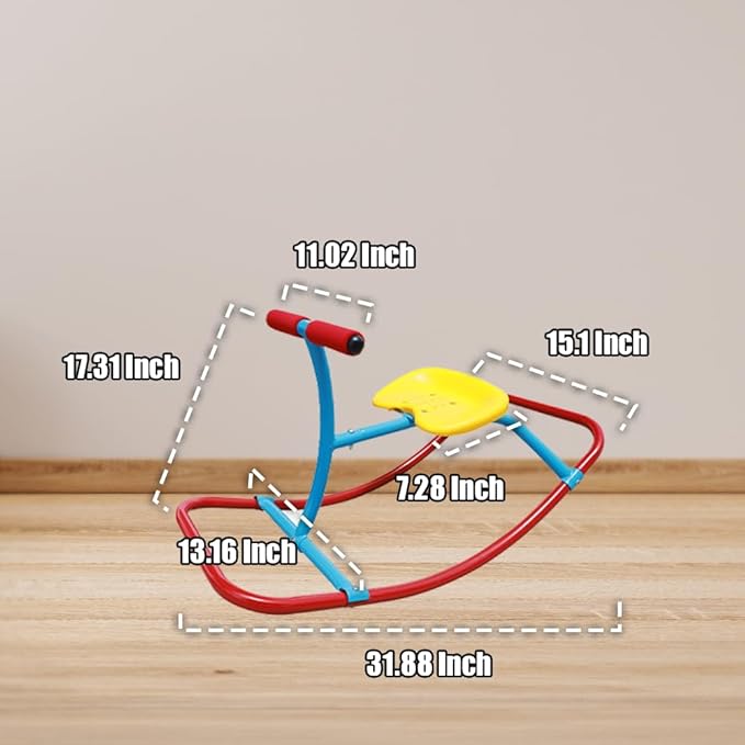 PLATPORTS Rocking Horse - Kids Rocking Horse Rocking Chair Seesaw- Safe Home Playground Backyard Equipment - Rocker Single Teeter Totter for Youth Junior Kids