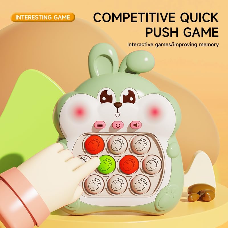 Light-Up Bunny Push Bubble Game - Funny Handheld Toy for Early Education and Quick Hitting - 999 Levels