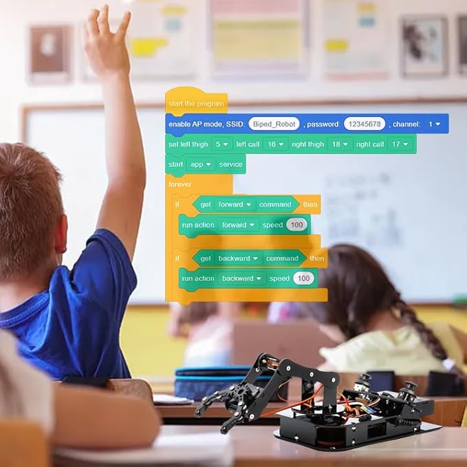 ACEBOTT 4 DOF ESP32 Robotic Arm Kit for Kids 8-12, Robotics Kit App Remote Control Robot Toys Compatible with Arduino, STEM Educational DIY Robot Arm Kit Gift for Teenagers & Adults